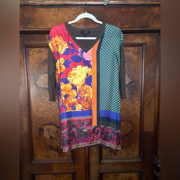 MaxMara Weekend- Multicolor Floral Sweater Silk Tunic. Size M - Picture 1 of 10